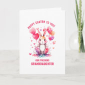 Pasen Groet Kleindochter Bunny Hart Ballonnen Kaart (Voorkant)
