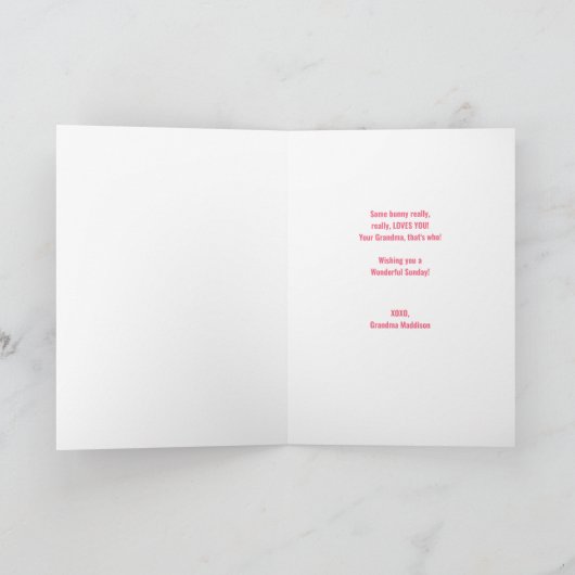 Pasen Groet Kleindochter Gitaar Bunny Kaart (Binnen)