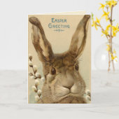 Pasen Groet Konijn Kaart (Gele Bloem)
