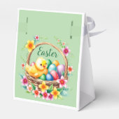 Pasen groet tropische kuiken en eieren bedankdoosjes (Achterkant)