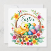 Pasen groet tropische kuiken en eieren feestdagenkaart (Voorkant)