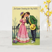 Pasen Groet Voor Mijn Vrouw Kaart (Gele Bloem)