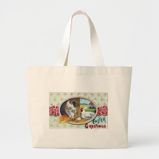 Pasen Groeten Kippen Grote Tote Bag (Voorkant)