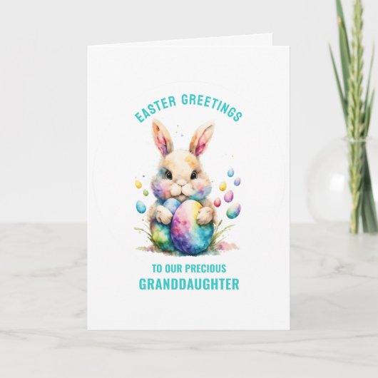 Pasen Groeten Kleindochter Bunny geschilderde eier Kaart (Voorkant)