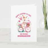 Pasen Groeten Kleindochter Bunny Riding Bike Kaart (Voorkant)