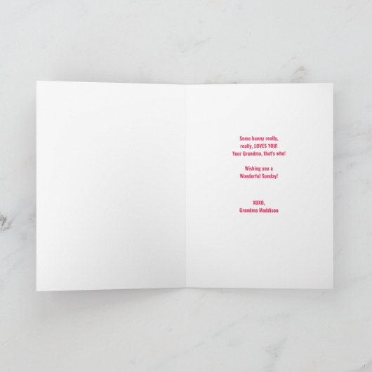 Pasen Groeten Kleindochter Bunny Riding Bike Kaart (Binnen)