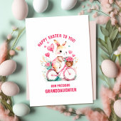 Pasen Groeten Kleindochter Bunny Riding Bike Kaart