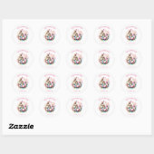 Pasen Groeten Schattige Little Bunny Custom Ronde Sticker (Vel)