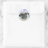 Pasen Groetjes pug Ronde Sticker (Tas)