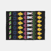 Pasen Haakpatroon Kip Konijn Ei  Fleece Deken (Voorkant (Horizontaal))