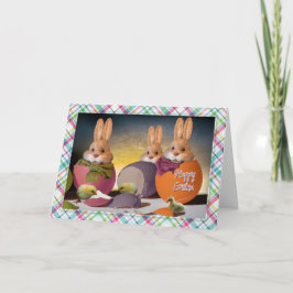 Pasen - 'Happy Easter' - Bunnies & Chics Feestdagen Kaart