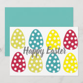 Pasen Happy Easter Eggs Polka Dot Pasen Feestdagenkaart (Voorkant / Achterkant)
