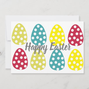Pasen Happy Easter Eggs Polka Dot Pasen Feestdagenkaart