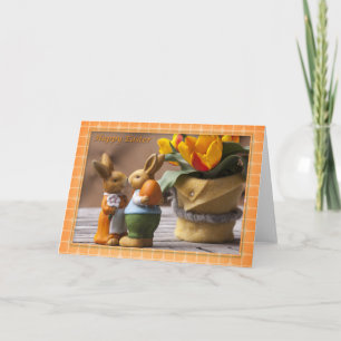 Pasen - Happy Paaster Bunny Couple Feestdagen Kaart