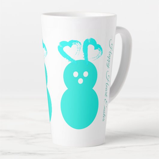 Pasen Hart Konijn Latte Mok (Rechterhoek)