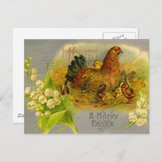  Pasen Hen Feestdagenkaart (Voorkant / Achterkant)