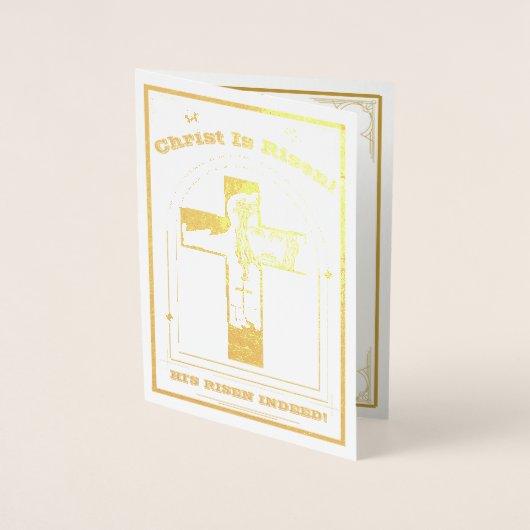 Pasen, herstel van Christus, Christus is gerezen Folie Kaarten (Voorkant)