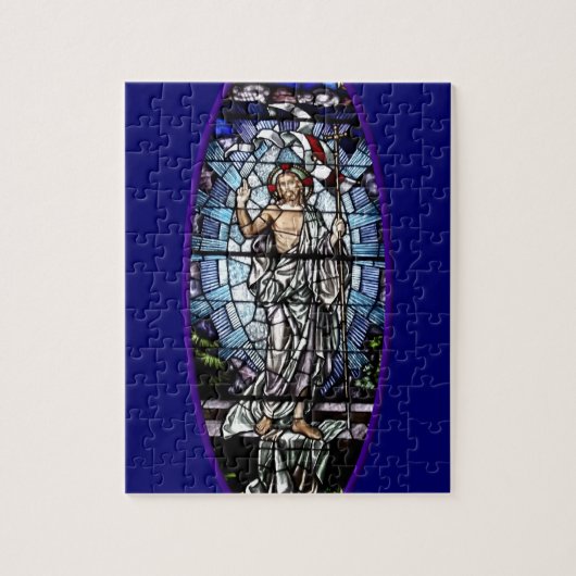 Pasen: Herurrectie van met Christus gekleurd glas Legpuzzel (Verticaal)