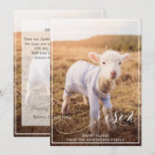 Pasen: "Hij heeft de paaslamp Christelijk aangepas Feestdagenkaart (Voorkant / Achterkant)