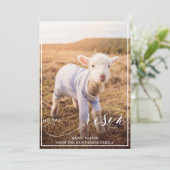 Pasen: "Hij heeft de paaslamp Christelijk aangepas Feestdagenkaart (Staand voorkant)