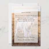 Pasen: "Hij heeft de paaslamp Christelijk aangepas Feestdagenkaart (Achterkant)