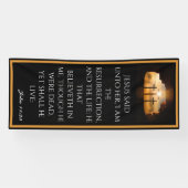 Pasen Hij is drie kruiskerk Spandoek (Horizontaal)