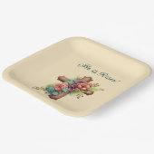 Pasen "Hij is gerezen" met aanpasbaar interieur Papieren Bordje (Gebogen)