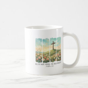 Pasen Hij is hier niet Hij is opgestaan Matteus 28 Koffiemok