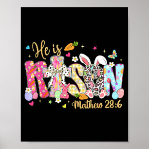 Pasen Hij Is Opgestaan Jezus Christelijke Vrouwen Poster