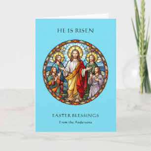Pasen Hij Is Opgestaan Religieus Feestdagen Kaart