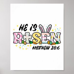 Pasen Hij Is Opgewekt Mattheüs 28 6 Christelijke V Poster