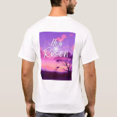 Pasen "Hij is Risen" Christelijk Front Back Mannen T-shirt (Achterkant)