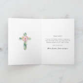 Pasen Hij is Risen Greenery Waterverf Cross Feestdagen Kaart (Binnen)