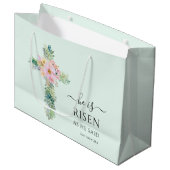 Pasen Hij is Risen Greenery Waterverf Cross Groot Cadeauzakje (Voorkant Gekanteld)