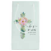 Pasen Hij is Risen Greenery Waterverf Cross Klein Cadeauzakje (Voorkant)