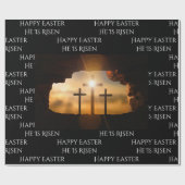 Pasen Hij is Risen _three kruisen Cadeaupapier (Vlak)