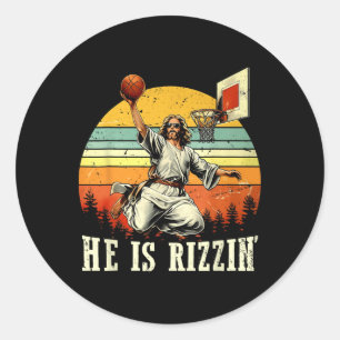 Pasen Hij Is Rizzin Christelijk Religieus Jongens Ronde Sticker