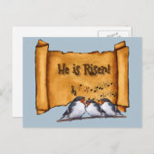 Pasen: Hij is toegenomen! Oude Rol, het Zingen het Feestdagenkaart (Voorkant / Achterkant)