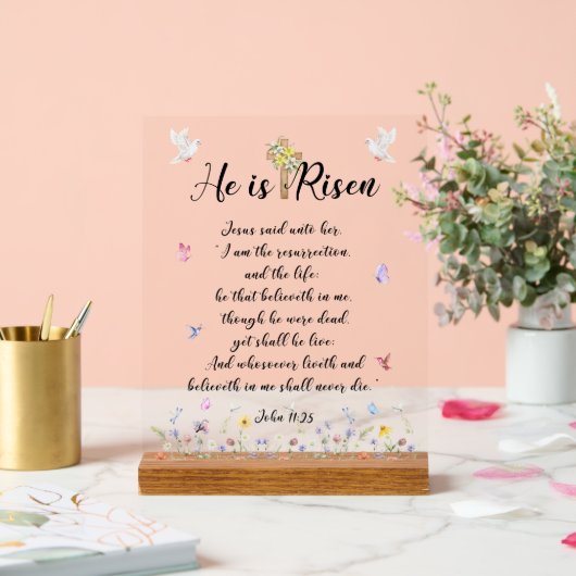 Pasen: Hij is verrezen Acryl Bord (Huwelijk)