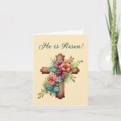 Pasen “Hij is verrezen” met aanpasbare binnenkant Feestdagen Kaart (Voorkant)