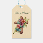 Pasen "Hij is verrezen" met aanpasbare tekst Cadeaulabel (Voorkant)