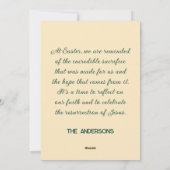 Pasen "Hij is verrezen" met aanpasbare tekst Feestdagenkaart (Achterkant)