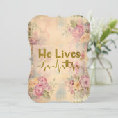 Pasen Hij leeft  geïnspireerd Christelijk Feestdagenkaart (Staand voorkant)