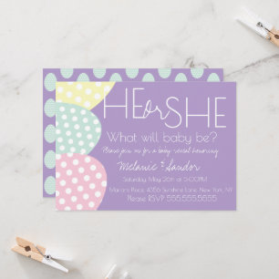 Pasen Hij of Zij Baby Reveal Baby Shower Kaart