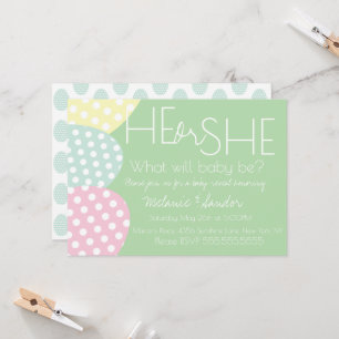 Pasen Hij of Zij Baby Reveal Baby Shower Kaart