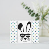 Pasen Hip Hop Bunny Hop Briefkaart (Staand voorkant)