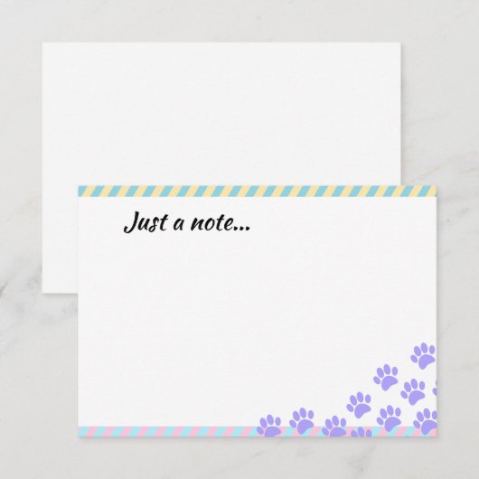 Pasen Hond Pootafdrukken Alleen een briefje Notitiekaartje (Voorkant / Achterkant)