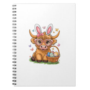 Pasen Hoogland Koe Cute Paashaas Boer W Notitieboek