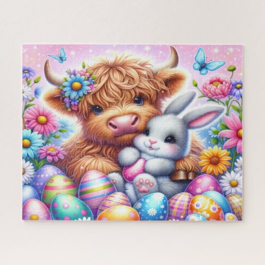 Pasen Hoogland Koe Jigsaw Puzzel (Horizontaal)