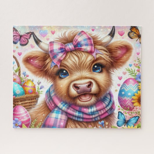 Pasen Hoogland Koe Jigsaw Puzzel (Horizontaal)